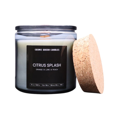 Soy wax Citrus Splash candle with a lively blend of citrus fragrances.