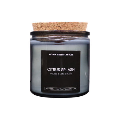 Citrus Splash candle in recycled glass  packaging, ideal for citrus lovers