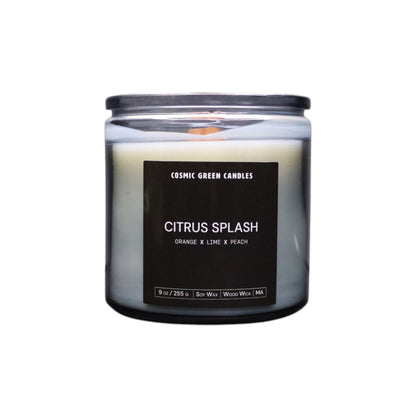 Citrus Splash candle in a sunny yellow jar, exuding a zesty and refreshing citrus scent.