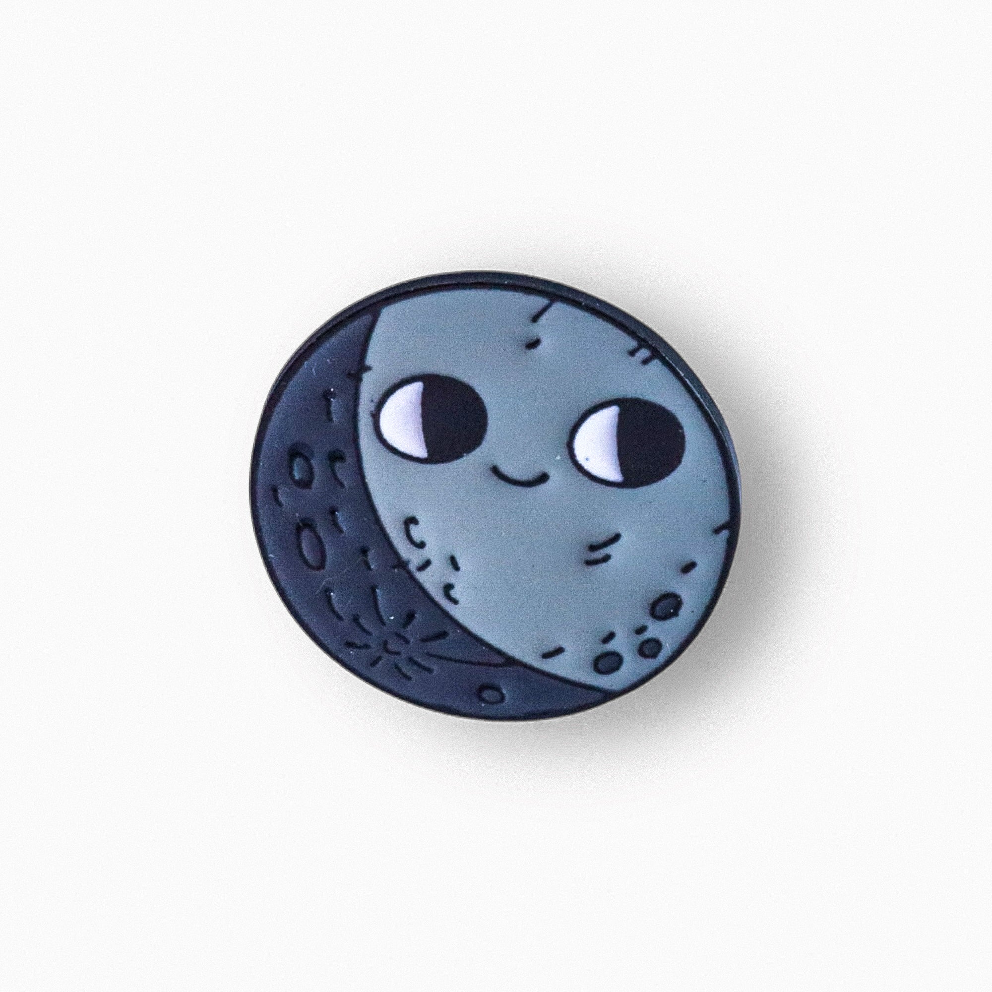 Kawaii Moon Pin - Cosmic Green Candles - Enamel Pin