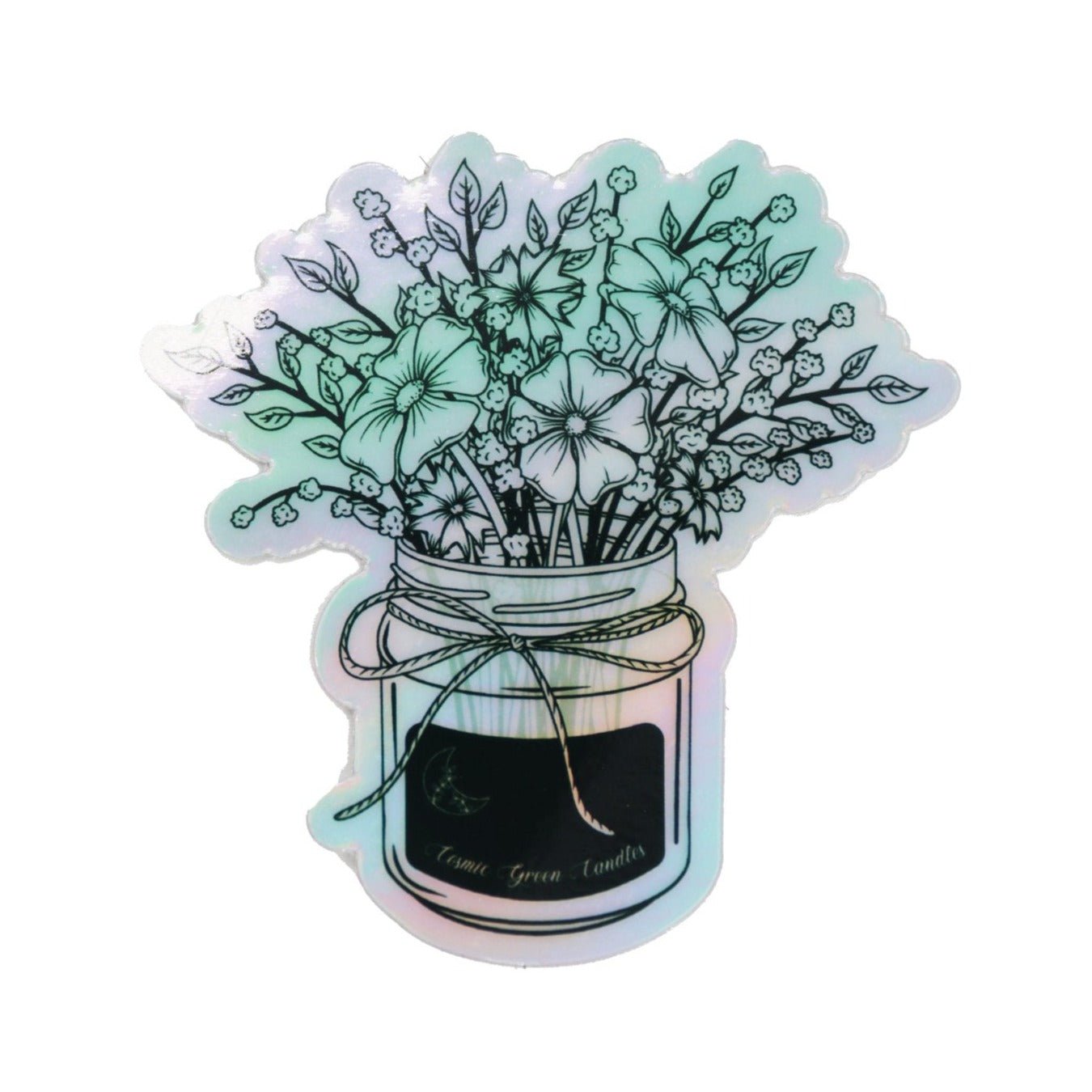 Cosmic Green Candles Recycle Sticker Sticker