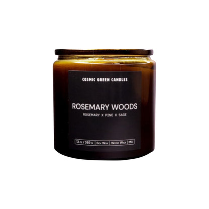 Natural Rosemary Sage candle with a soothing herbal fragrance, crafted using sustainable materials.