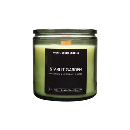 Starlit Garden soy candle with a floral night-inspired fragrance, handcrafted by a sustainable small business.